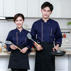 Спецодежда 厨师服长袖秋冬装厨师工作服长袖食堂厨房工作服长袖后厨工作服装
