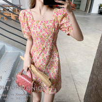 SNICYKER2022 years Summer style High level Sensation Balloon Bubble Sleeves Short Skirt Small Sub Crumbles Dress dresses Dress