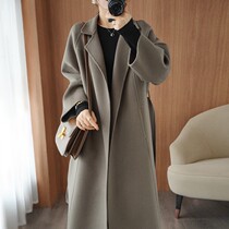 SNICYKER double - sided cashmere coat in autumn and winter 2022 new medium - long loose high - end wool coat