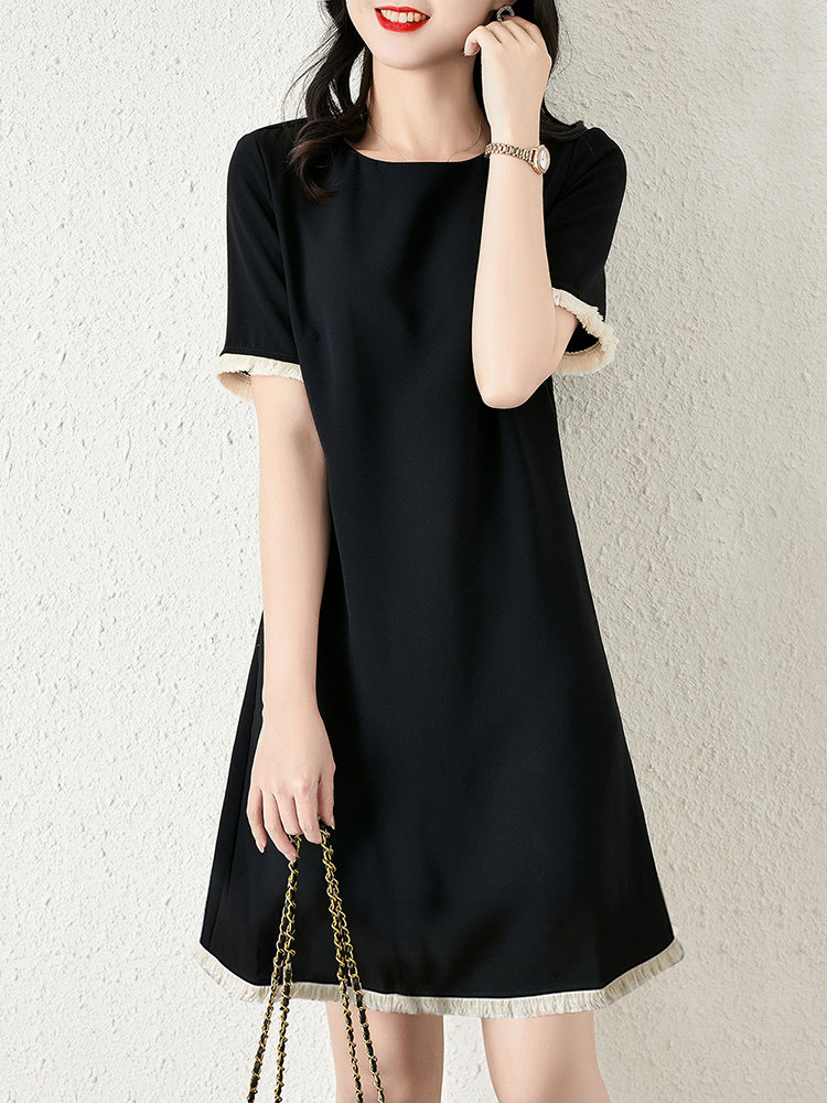 High level sensical dress Women 2022 Summer new Hepburn small black dress Don't touch lightly and windy a short skirt