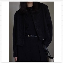 (FARM) French retro jacket temperament exquisite classic small fragrant style woven Jacquard short female black spot