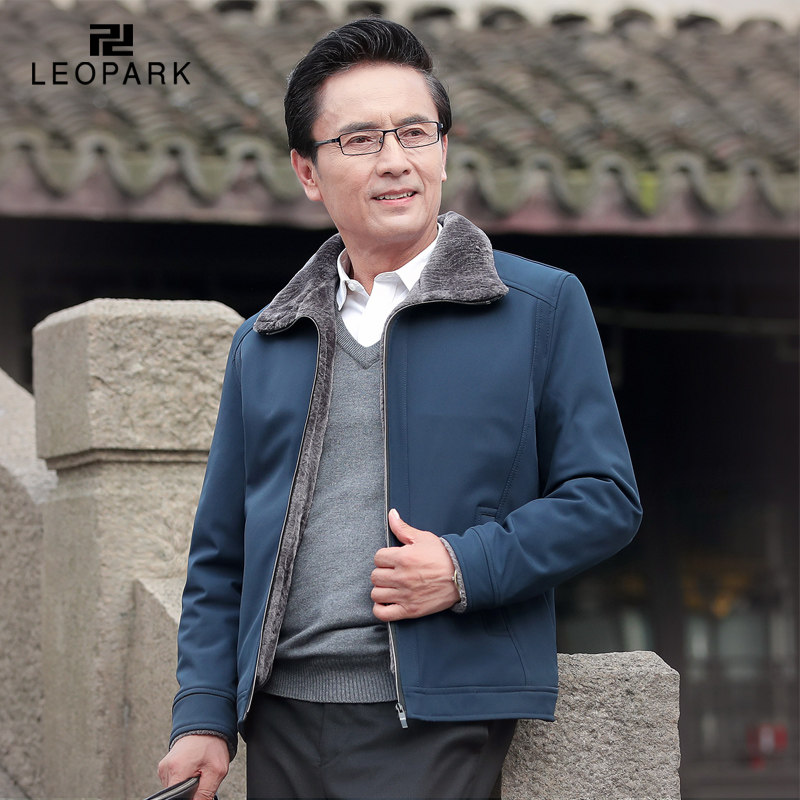 LEOPARK 中老年加绒加厚棉袄 棉服 图2