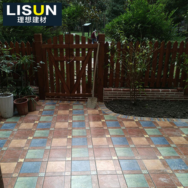 American antique balcony anti-slip floor tiles 300x300 Living room floor Brick Make-up Room Tile Kitchen floor tiles Full porcelain