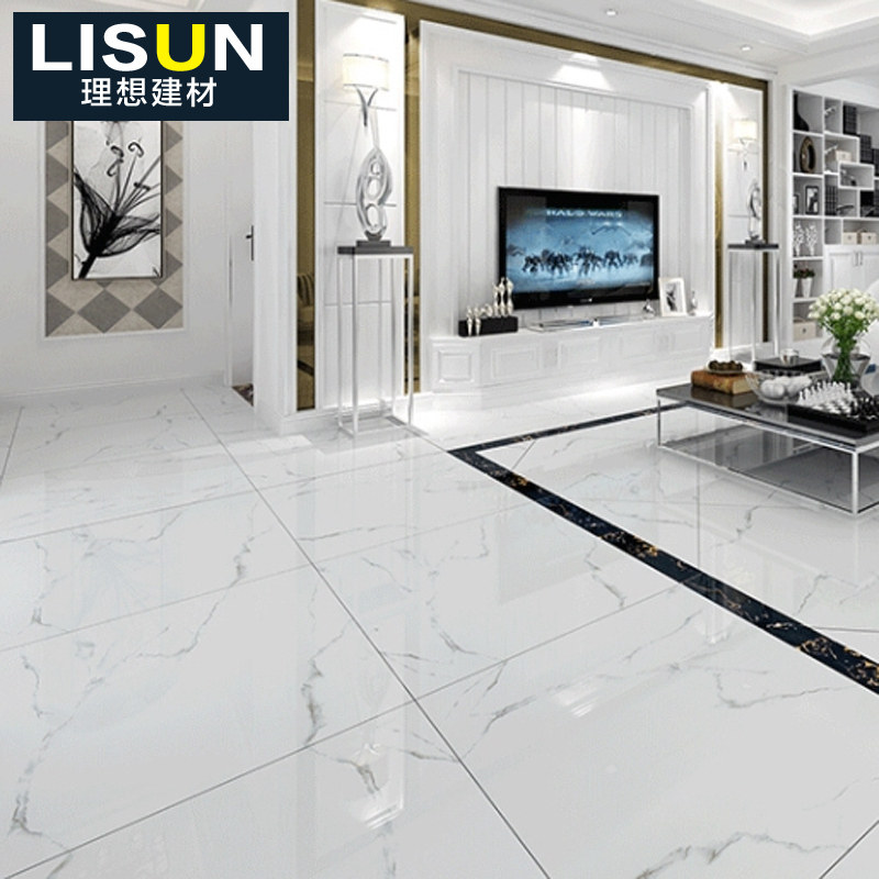 Simple modern living room bedroom 800X800 jazz white Yashi White full cast glaze imitation marble floor tiles tiles