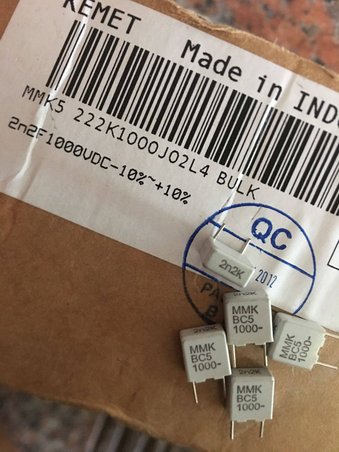 MMK5 222K1000J02L4 KEMET EVOX 1000V 2N2F 2200PF film capacitor