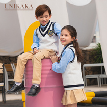 Kindergarten garden clothes spring and autumn clothes for primary and secondary school students School uniforms Class clothes spring and autumn suits British College style childrens three-piece suit