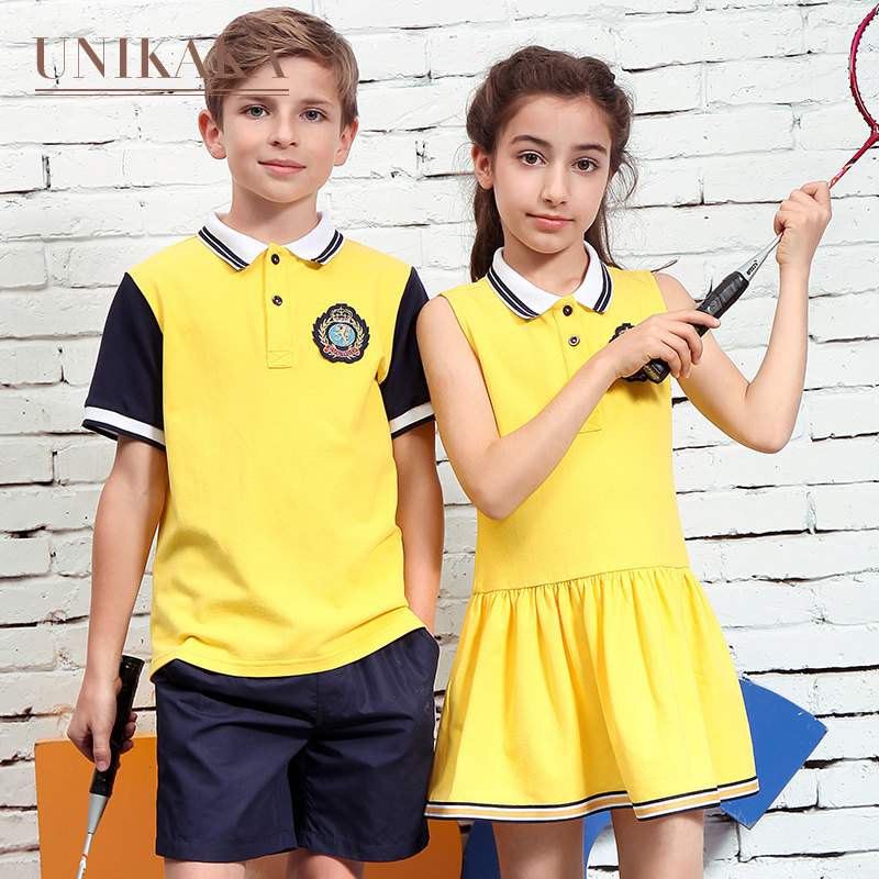 Kindergarten garden uniform summer short sleeve set primary and secondary school students school uniform summer dress class dress children short sleeves T-shirt sportswear
