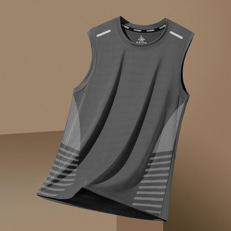 Mk Genuine Ice Silk Breathable Vest Men's Summer 2026 New High-End Comfortable Casual Quick-Drying Men's Sleeveless T-Shirt