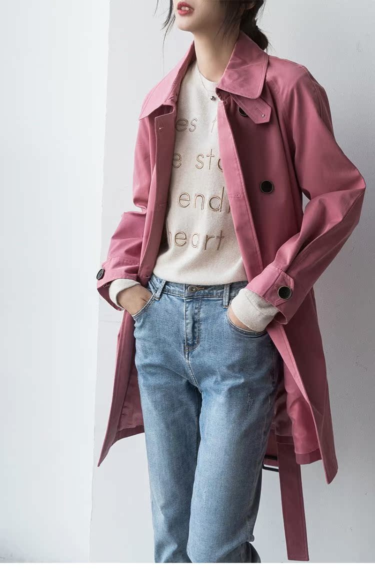 Nhật Bản và Fan Valley mùa thu 2019 mới của phụ nữ khí chất thời trang người đàn ông nhỏ áo thắt lưng nữ dài phần áo gió nữ - Trench Coat áo khoác nữ đẹp 2021