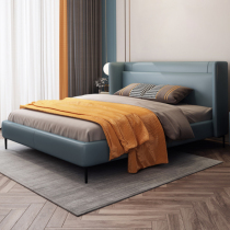 Tatami bed Modern simple light luxury soft bed Double bed Master bedroom small apartment wedding bed Net red bed Leather bed