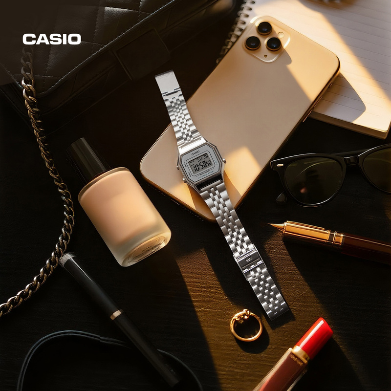Casio Official Flagship Store La680We/A168W Retro Trendy Small Square Watch for Men and Women Casio