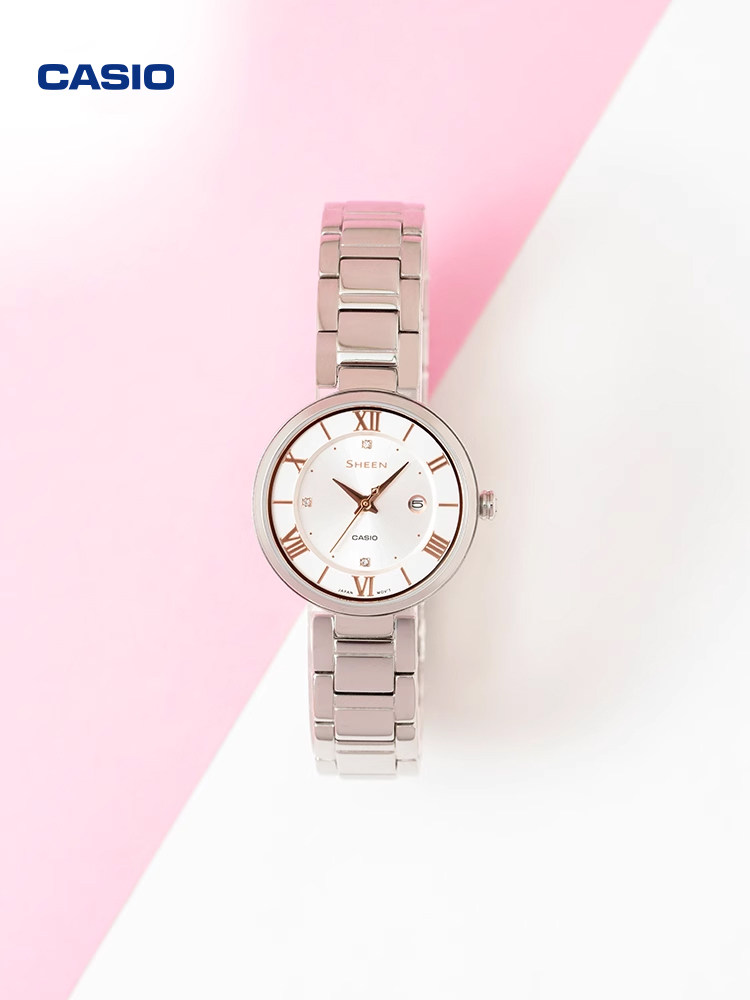 Casio Flagship Store She-4529 Waterproof Student Simple Student Watch Women's Model Casio Genuine Sheen