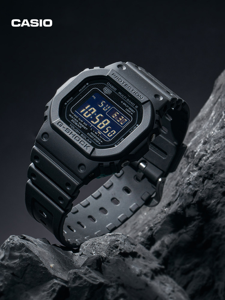 Casio Flagship Store Gw-5000Hs Solar Six-Game Radio Small Square Bubble Wrap and Waterproof Watch G-Shock