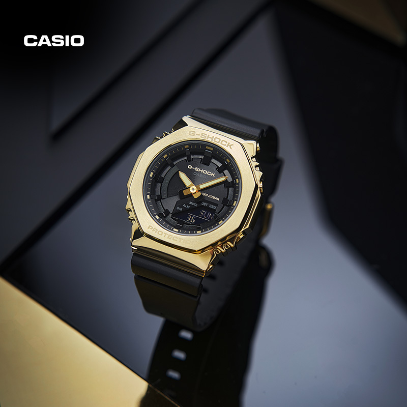 [Gift] Casio official store Gm-2100 Golden Age New Black Gold Fashion Watch Men's G-Shock