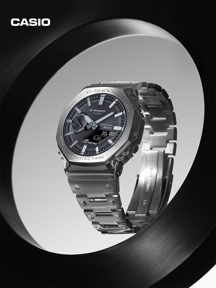 [New Year's Gift] Casio official store Gm-B2100Sd All-Metal Octagonal Men's Watch G-Shock
