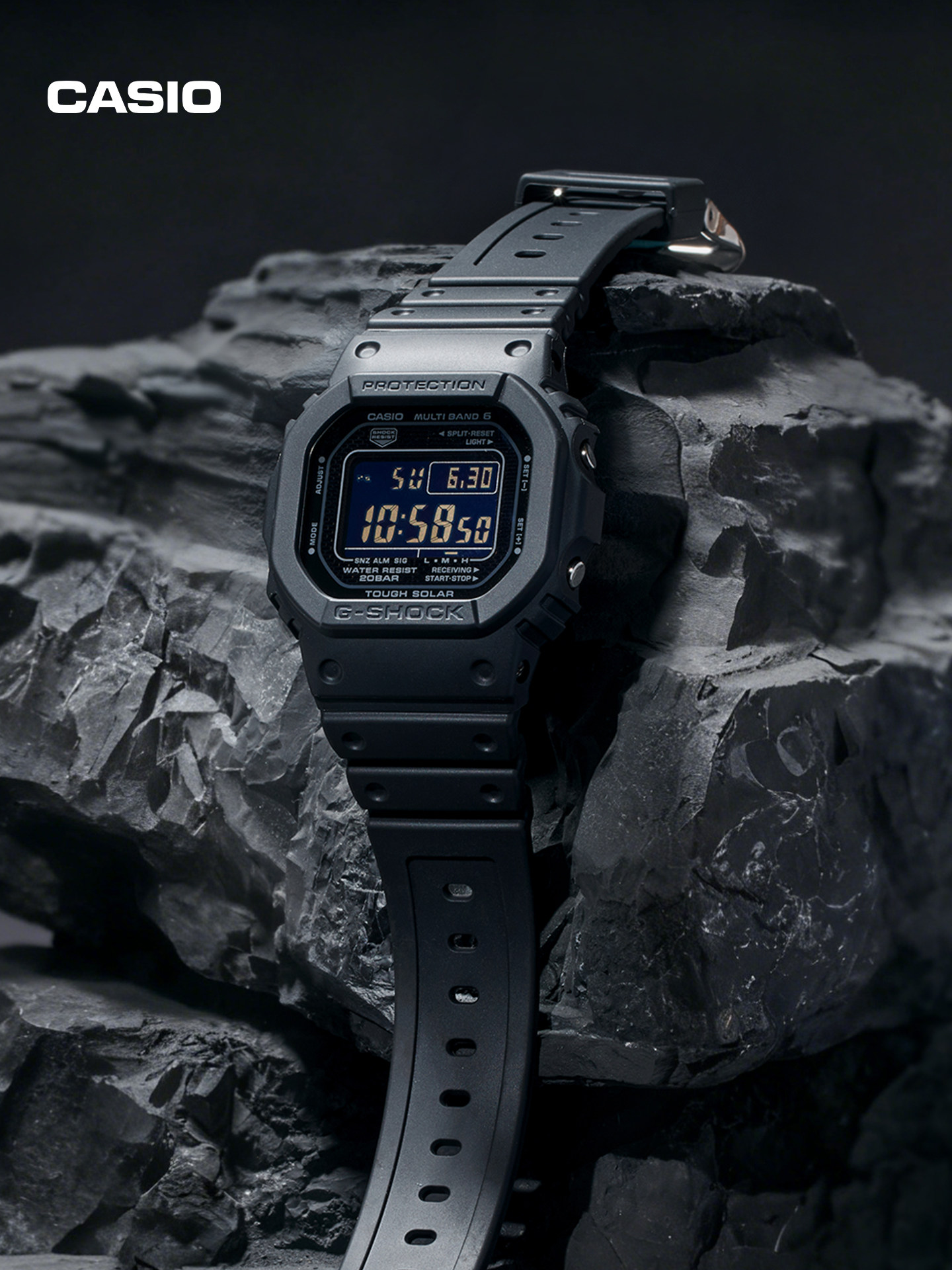 Casio Flagship Store Gw-5000Hs Solar Six-Game Radio Small Square Bubble Wrap and Waterproof Watch G-Shock
