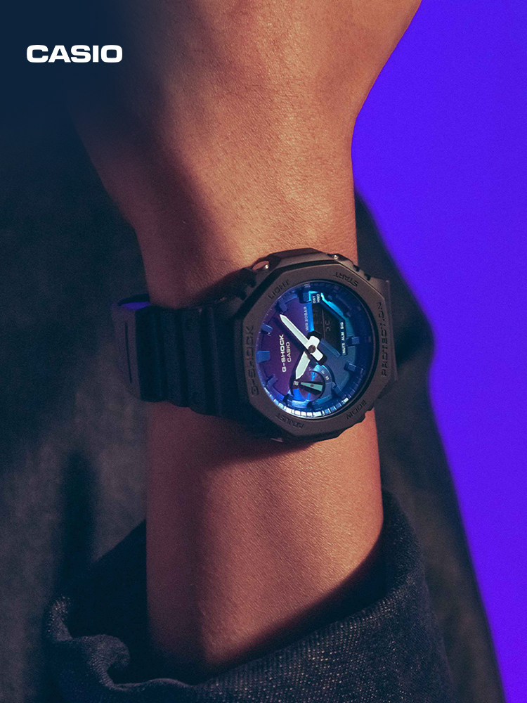 Casio Official Flagship Store Flame Inside Trendy Sports Shock-Resistant Colorful Dial Watch G-Shock