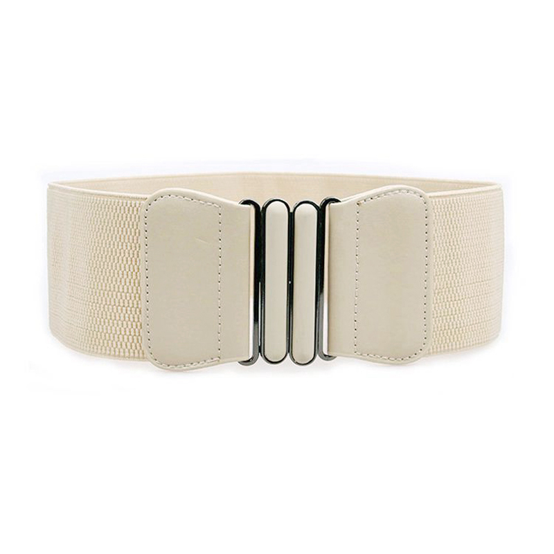 Korean Style Beige Elastic down Jacket Waist Belt Casual Women's Extra Wide Belt Simple New Versatile Decorative Belt
