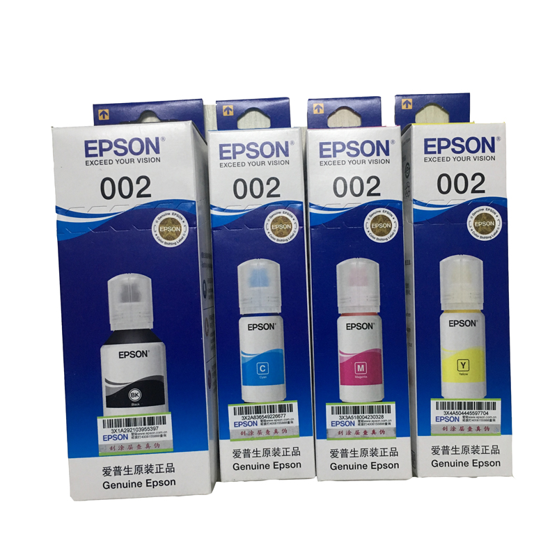 Mực in gốc Epson epson 002 T03X1 L4158 L4168 6168 L6178 L6198 mực màu đen nguyên bản - Mực mực epson l805