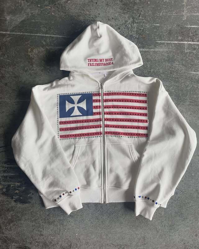 Cross-Border Foreign Trade New Amazon Fashion Item Letter Patch Embroidered Hoodie Streetwear Sweatshirt
