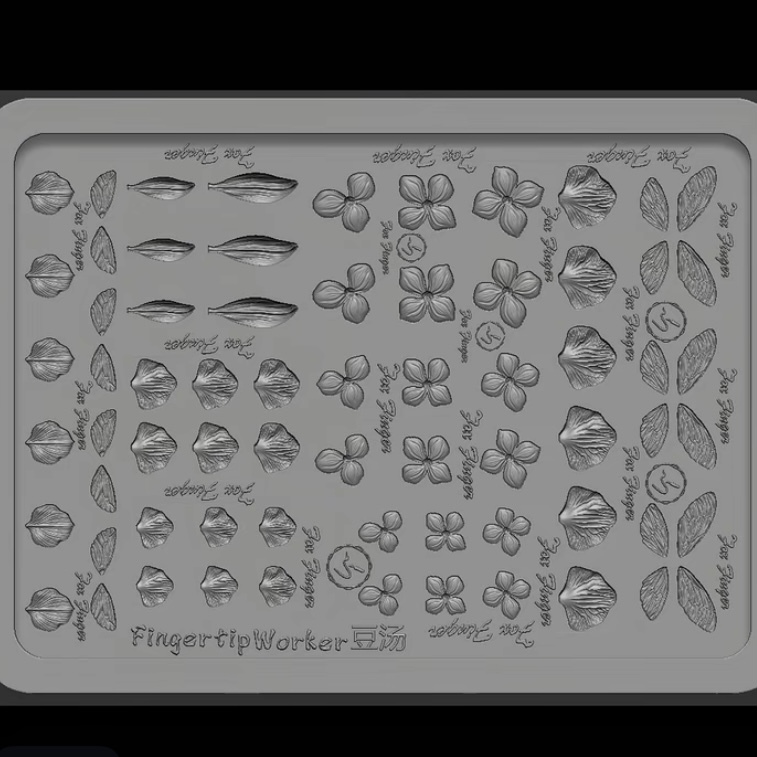【Nail Art Mold】New Popular Model of Bean Soup Style, Ultra-Realistic Butterfly and Phalaenopsis Multi-Element Nail Art Mold, Phalaenopsis