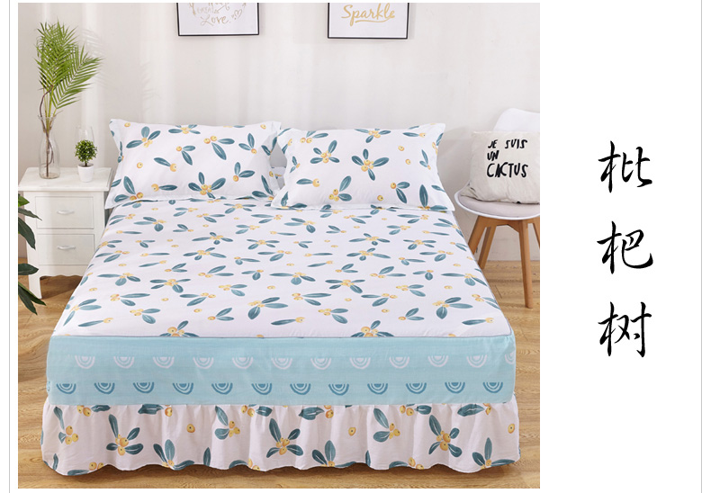 Jie Yuan giường bông váy một mảnh tấm khăn trải giường cotton ren 1.2m1.5m1.8m2.0m ​​nệm bảo vệ - Váy Petti váy giường khách sạn