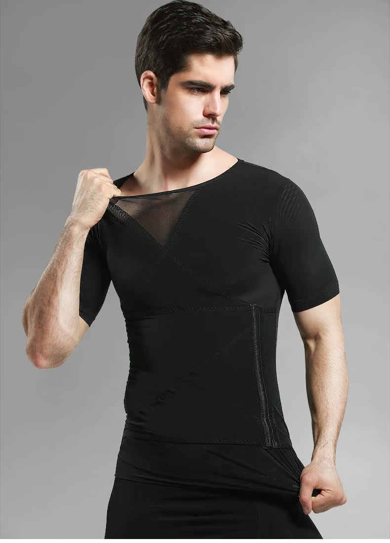 INSMANX của nam giới corset vớ nhựa ngắn tay phần mỏng ngực thoáng khí ngực nhựa bụng chùm eo cánh tay nhựa