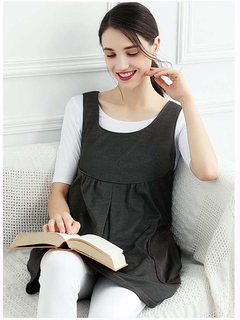 Mới cộng với bức xạ phù hợp với bà bầu máy tính chính hãng che chắn phù hợp với bốn mùa quần áo bảo vệ bức xạ tạp dề sợi bạc đầm mùa đông cho bà bầu