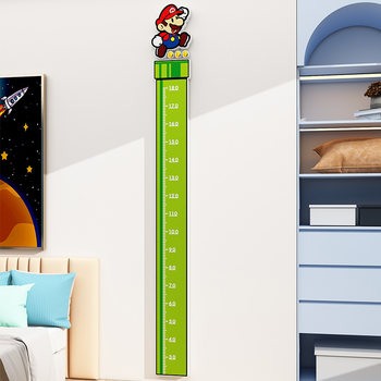 Mario Cartoon Height Measuring Ruler Wall Sticker Super Mario Children's Room Decoration Baby Bedroom Wall Decoration