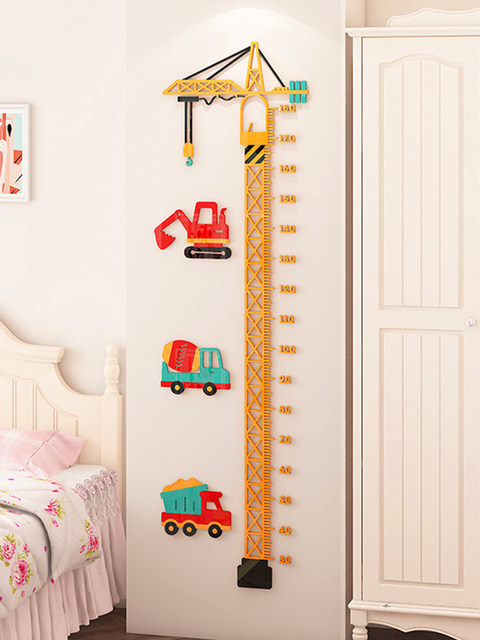 Baby Height Wall Sticker Measuring Ruler Acrylic 3D Stereo Kidsren's Room Layout Boy's Bedroom Wall Decoration