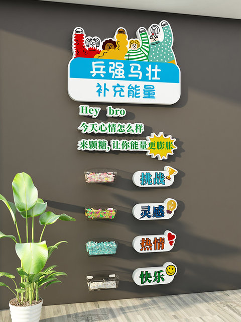 Energy Station Candy Culture Wall Stickers Company Lounge Pantry Layout Wall Decoration 3D Mood Stickers