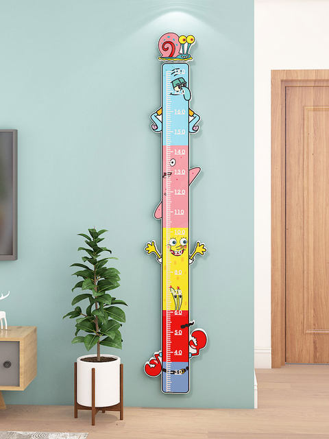 Cartoon Animal Height Measuring Ruler Wall Sticker Kidsren's Room Layout Creative Baby Bedroom Bedside Wall Decoration Painting