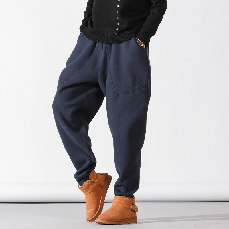 Real Madrid Winter's new oversized version plus suede thickened sweatpants loose large size Pants Kharen Pants Casual Pants Women Long Pants