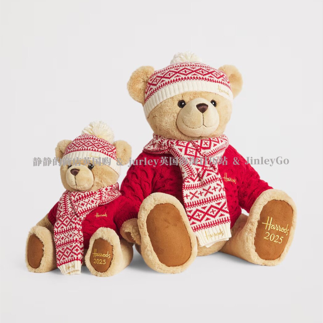 现货】英国Harrods/哈罗德2025圣诞限定小熊泰迪熊娃娃公仔评价- 淘宝网