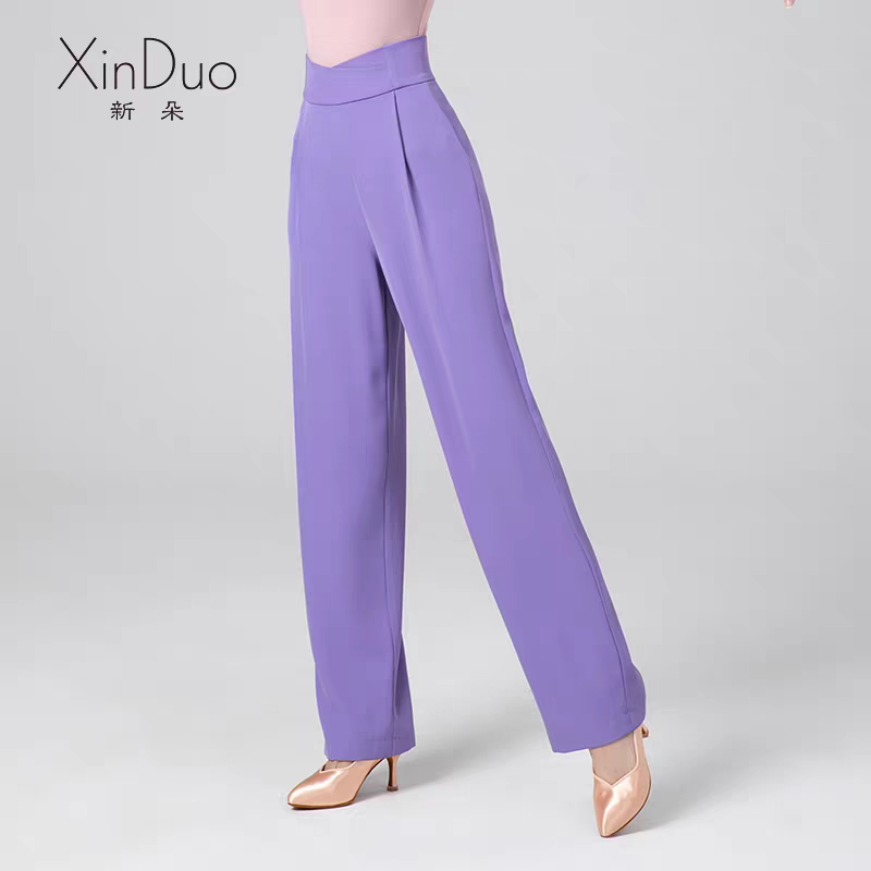 New Latin Dance Practice Pants for Adult Women, New Spring and Summer Slim-Fit Pocket Dance Pants, Ballroom Dance Modern Dance Pants