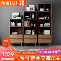 Living room against the wall bookcase creative art bookshelf cabinet Nordic solid wood bookcase cabinet free combination lockers