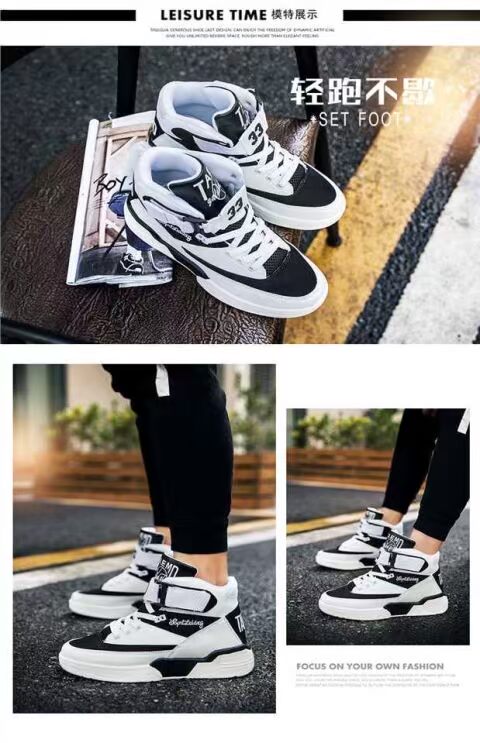 Phiên bản Hàn Quốc của xu hướng cá tính giày cao gót hip hop thể thao và giày giải trí cho sinh viên Anh giày cao cổ nike