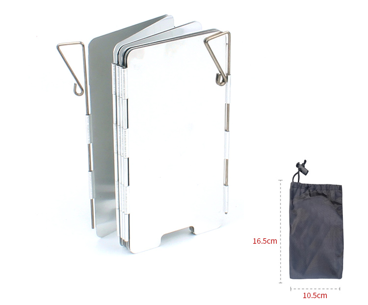 Kính chắn gió ngoài trời hợp kim nhôm 9 mảnh mini gấp kính chắn gió bếp lò kính chắn gió thiết bị cắm trại cầm tay - Bếp lò / bộ đồ ăn / đồ nướng dã ngoại bếp ga công nghiệp mini