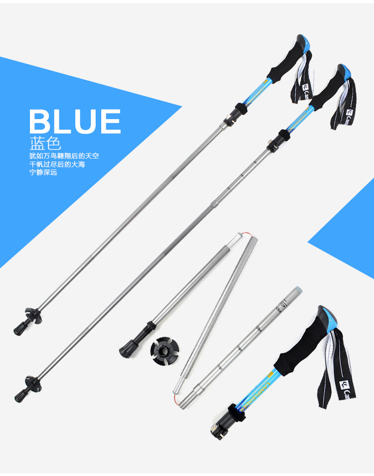 Khóa ngoài trời mới 5 cột leo núi gấp 7075 hợp kim nhôm đi bộ cầm tay equipment thiết bị mía - Gậy / gậy 	bán gậy baton cho người già