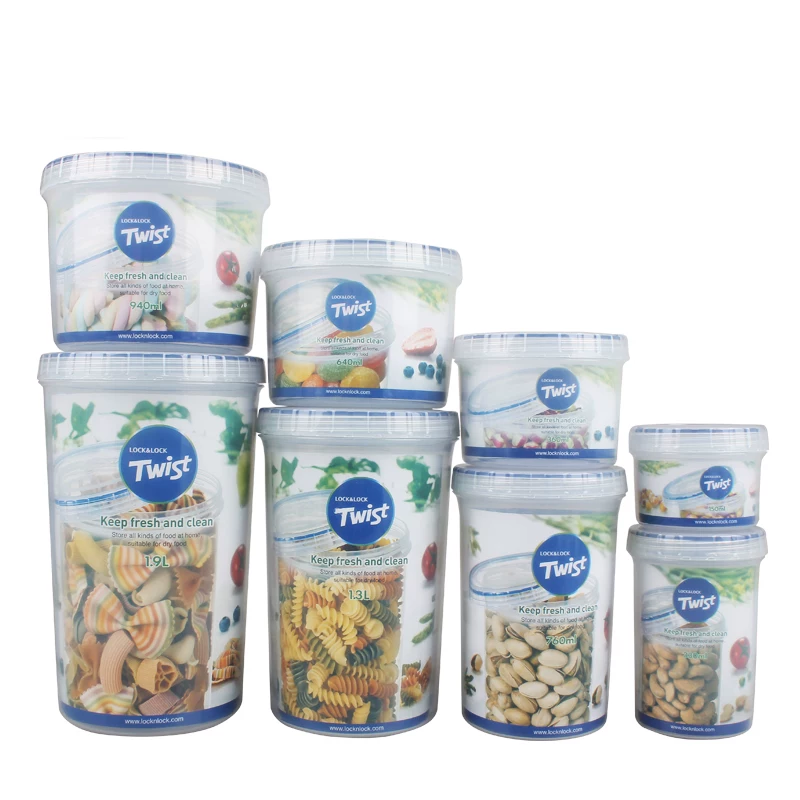 Пластиковая круглая герметичная коробка Lexiele Twist для хранения свежайших продуктов, сдерживающая влагу, банки для молочного порошка, коробка для пищи
