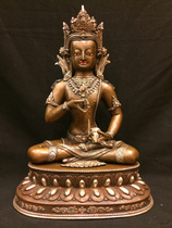 Tibetan Buddhism Tantric Buddha statue Nepal handmade boutique all red copper gilt silver one foot Vajra statue