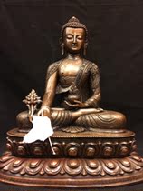 Tibetan Buddhism Tantric Buddha statue Nepal handmade boutique full red copper one-foot medicine Buddha statue