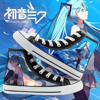 Giày vải cao cổ Hatsune Miku MIKU sinh viên mới anime xung quanh nam và nữ đôi giày graffiti - Plimsolls giầy nike nữ