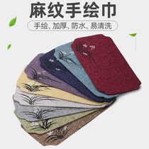 Jin Hong tea mat linen cloth Zen fabric dry bubble waterproof table mat thick cup mat dry foam tea table tea ceremony accessories