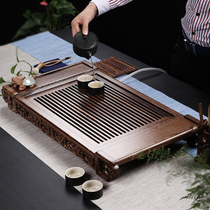 Jin Hong chicken wing wood tea tray Solid wood tea table Household tea tray Kung Fu tea sea set large wooden drawer type