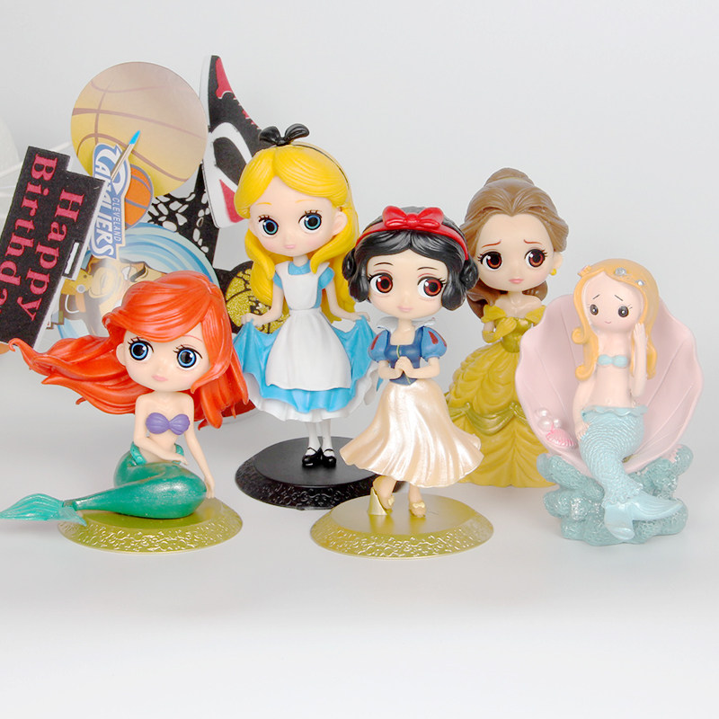 Girl Birthday Cake Cartoon Decoration Hem Decorated White Snow Princess Belle Princess Belle Princess Mermaid Spider Man Dress Cake