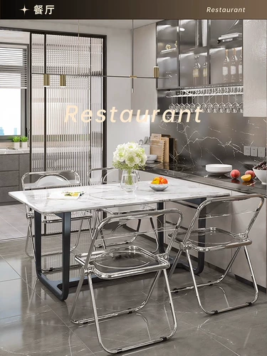 Акриловый складной стул, кофейня, прозрачный стул, домашний обеденный стул, портативный обеденный стул, фотостул в стиле ins, атмосфера