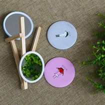 Korean fashion cute mini cartoon anti-fall small mirror portable makeup mirror creative round portable Princess Mirror