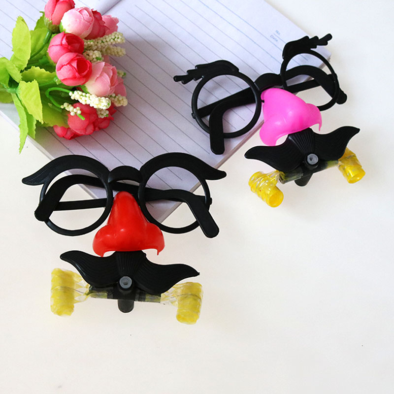 Blow dragon long Blow nose glasses Blow dragon toys Funny blow beard stare eyes Adult whistle Children's whole person toys