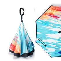 Creative fully automatic reverse umbrella sunscreen sun umbrella shading umbrella sunny and rainy umbrella male straight shank umbrella long handle umbrella female
